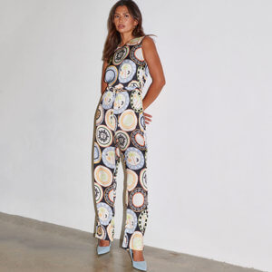Never Fully Dressed Black Mosaic Plate Jumpsuit